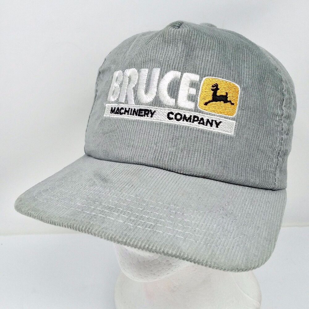 Vintage Bruce Machinery Company John Deere Made in USA Corduroy Snapback Cap